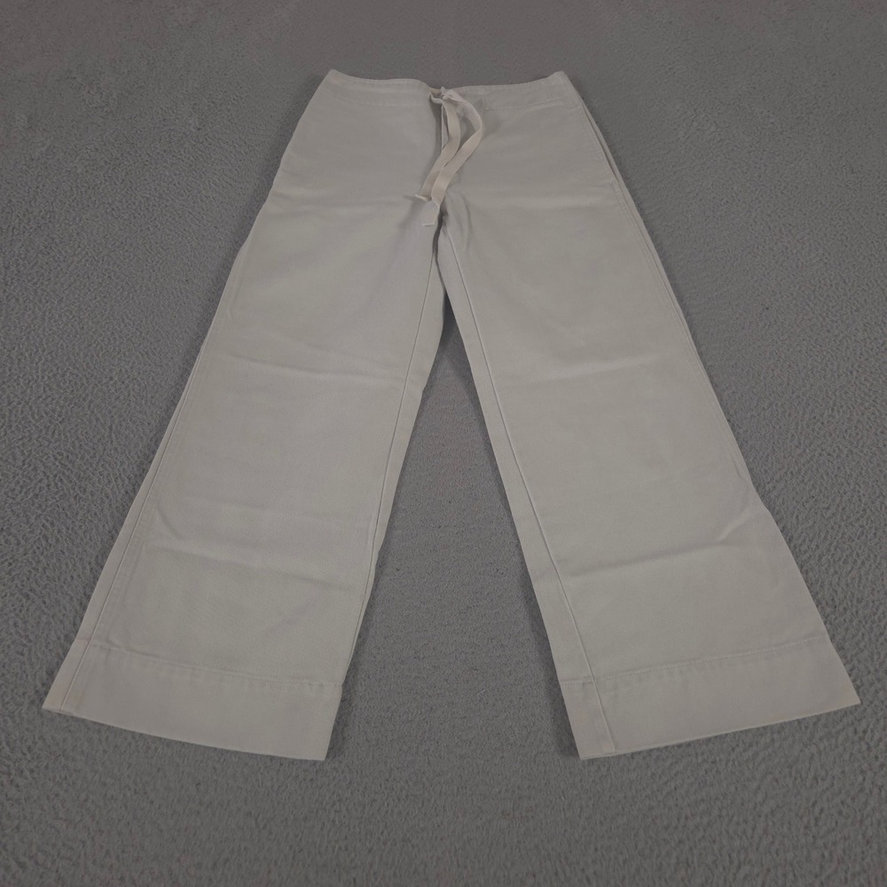 VINTAGE J.Crew Pants Womens 0 Beige Wide Leg Chino Drawstring Cotton 90s Y2K
